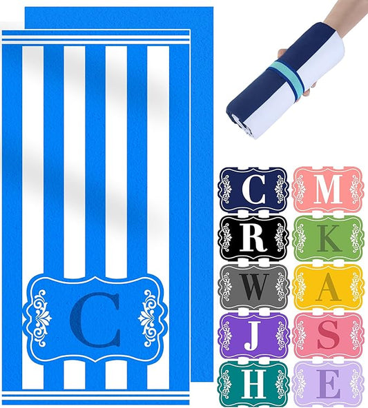 Oversized Microfiber Monogrammed Beach Towels Travel Essentials Ship Cruise Must Haves Lake Float Trip Accessories Gear Boat Items Water Necessities Swim Gadgets Stuff Personalized Custom Customized