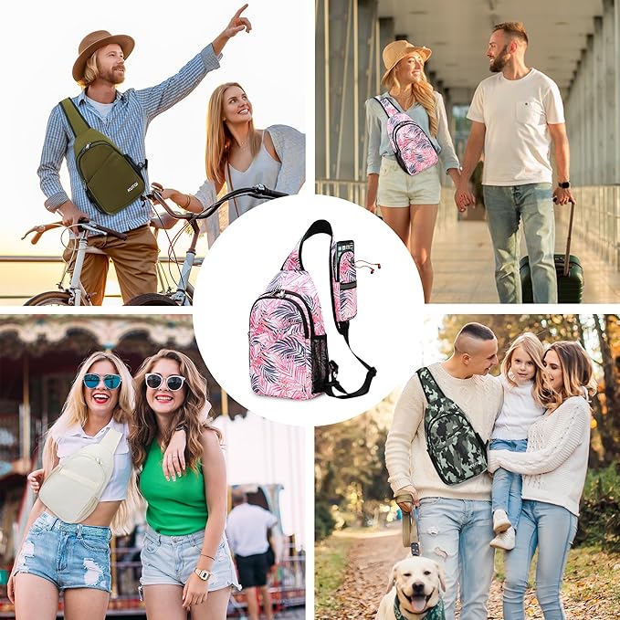 Sling Backpack Crossbody Sling Bag for Women Men Multipurpose Travel Essentials Hiking Chest Bag Daypack
