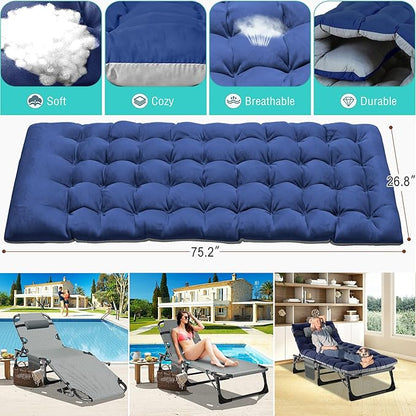 ABORON 2PK Folding Camping Cot for Adults, Heavy Duty 3-in-1 Bed for Guest Sleeping, Adjustable Double-Layer 1200D with Mattress & Carrying Bag for Home, Office, Vacation, Hospital Use