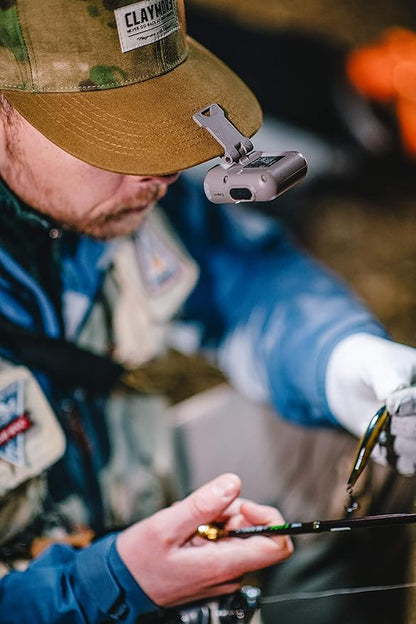Claymore Capon 120H (Tan) - LED Rechargeable Clip-On Cap Headlamp, Lightweight Hat Light for Camping, Running, Hiking, Emergency & Industrial Use, Waterproof, USB-C, Up to 45 Hours of Battery Life.