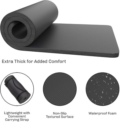 Foam Sleeping Pad for Camping - 0.75-Inch-Thick Waterproof Sleep Pad with Carry Straps for Cots, Tents, or Sleepovers by Wakeman Outdoors (Blue)