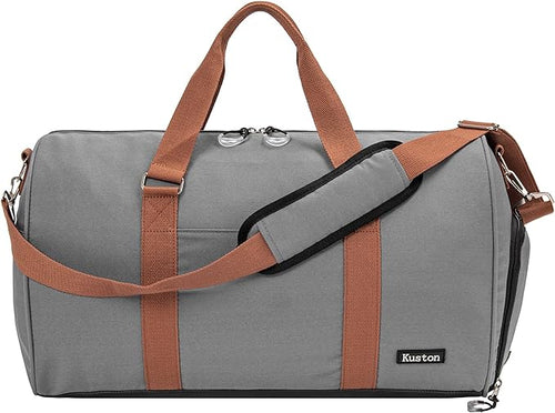 Kuston Sports Gym Bag with Shoe Compartment&Wet Pocket,Travel Duffel bag,Weekend Bag,Workout Bag Suitable for Men and Women