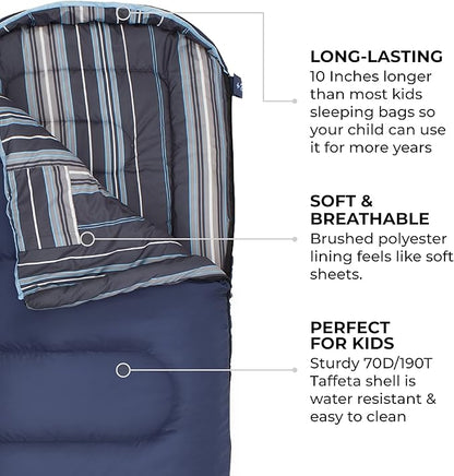 Teton Junior, 20 Degree and 0 Degree Sleeping Bags. Finally, Sleeping Bag for Boys, Girls, All Kids, Warm and Comfortable, for All Camping Weather and Built to Last