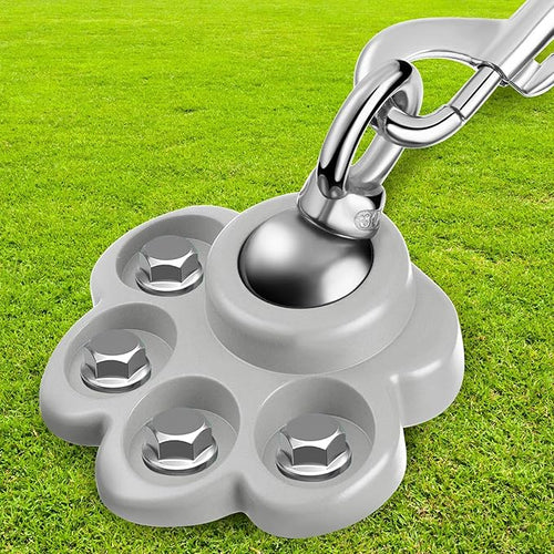 360° Swivel Dog Tie out Cable and Stake Stainless Steel Heavy Dog Stake 1200 Lbs of Pull Force, Rust Proof No Tangle Holds for Yard Outdoor Camping, Contains Screws (Silver)