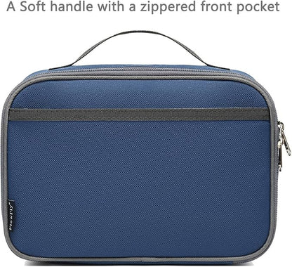 FlowFly Kids Lunch box Insulated Soft Bag Mini Cooler Back to School Thermal Meal Tote Kit for Girls, Boys,Cyan