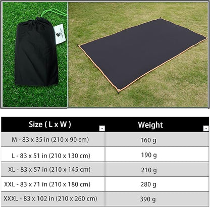 GEERTOP Ultralight Tent Footprint Waterproof Black Tent Tarp Ground Sheet Mat for Under Tent, Camping, Backpacking, Hiking, Picnic
