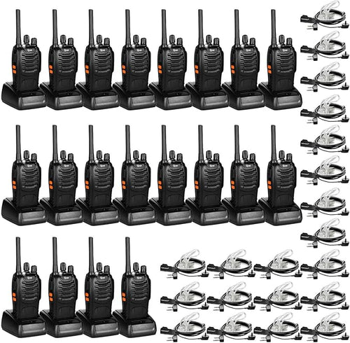 TIDRADIO TD-V2 Walkie Talkies for Adults with Earpiece 2 Way Radios Walkie Talkies Long Range with Flashilght Two Way Radio Rechargeable for Business or Family (20 Pack)