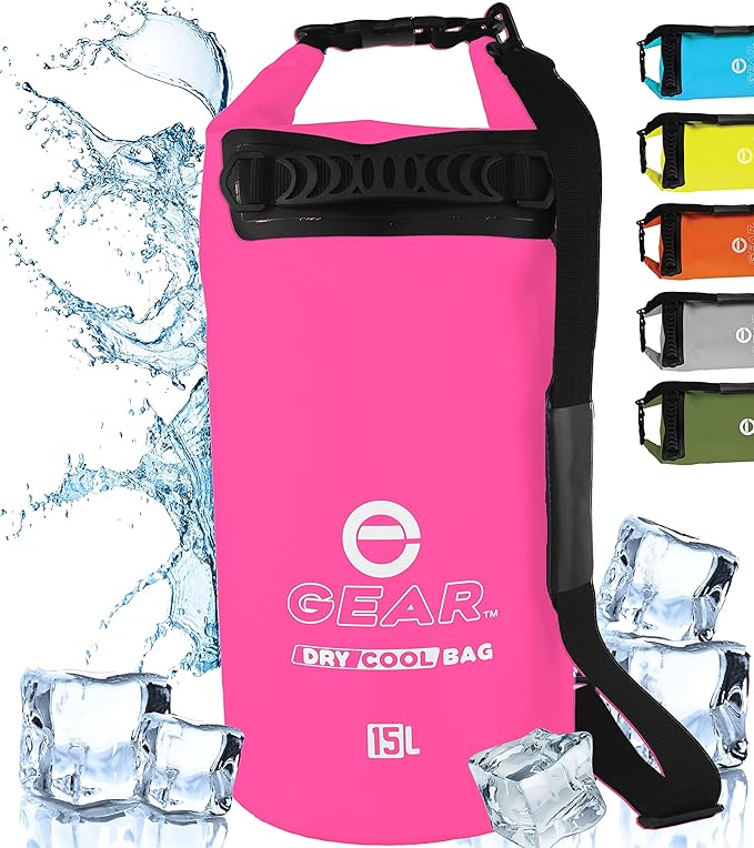 Floating Cooler Bag Roll Top Insulated Dry Backpack – Leak Proof, Collapsible, Waterproof Cooler with Padded Shoulder Strap - Perfect for Kayaking Fishing Beach Hiking -15L