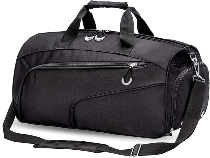 Kuston Sports Gym Bag with Shoes Compartment &Wet Pocket Gym Duffel Bag Overnight Bag for Men and Women