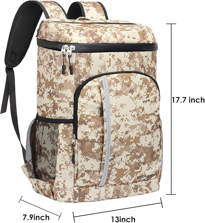 SEEHONOR Insulated Cooler Backpack Leakproof Soft Cooler Bag Lightweight Backpack with Cooler for Lunch Picnic Hiking Camping Beach Park Day Trips 45 Cans