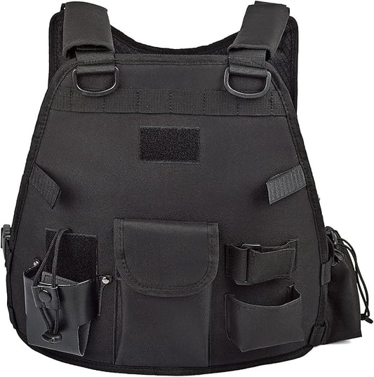 Heavy Duty Radio Harness Holder, Tactical Chest Tool Pag Front Pounch Holster Pack for Baofeng UV5R Motorola Talkabout Yaesu Kenwood Two Way Radio Walkie Talkie