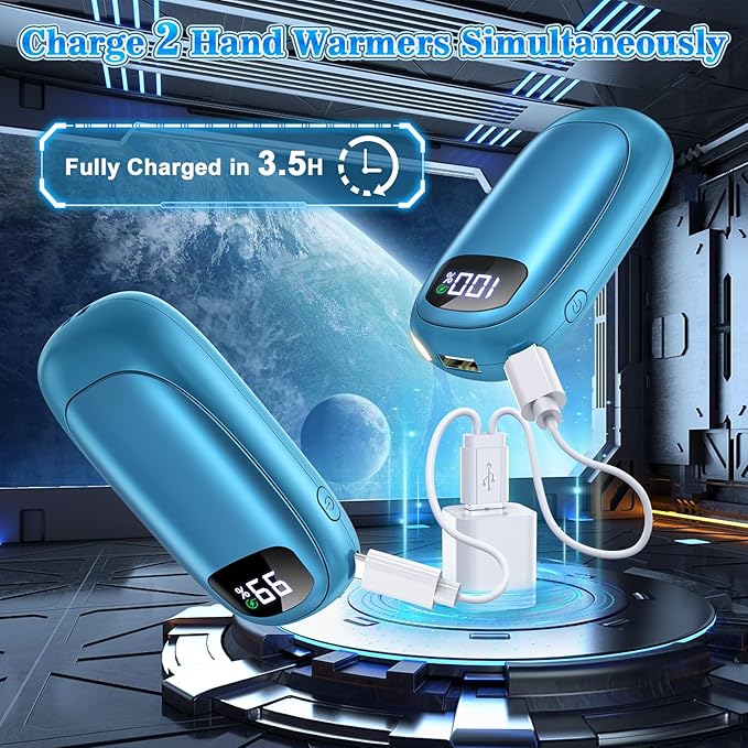 Hand Warmers Rechargeable - 2 Pack Electric Hand Warmers 14000mAh, 16 Hrs Warmth Dual-Sided Heating Max 131℉, Reusable Hand Warmers Pocket Heater for Raynauds, Hunting, Golf, Camping