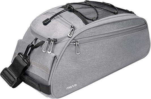 MOSISO Bike Rack Bag, Waterproof Bicycle Trunk Pannier Rear Seat Pouch Cycling Bike Carrier Backseat Storage Luggage Saddle Shoulder Bag