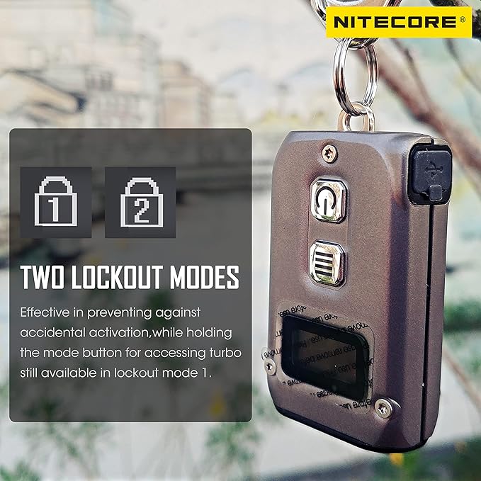 Nitecore TINI 2 Ti Titanium 500 Lumen Rechargeable EDC Keychain Flashlight with Retractable Keychain