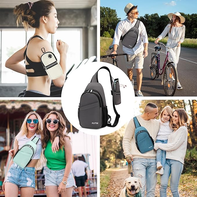 Sling Backpack Crossbody Sling Bag for Women Men Multipurpose Travel Essentials Hiking Chest Bag Daypack