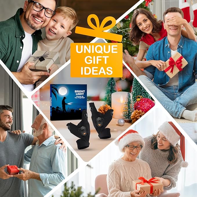 PARIGO LED Flashlight Men Tool Gifts - Christmas Stocking Stuffers Cool Gadgets for Dad Him Women Who Have Everything Adults Unique Birthday Waterproof Finger Lights Camping Running Fishing
