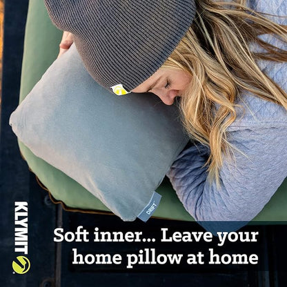 Klymit Drift Shredded Memory Foam Camping Pillow and Insulated Static V Inflatable Sleeping Pad Bundle for Outdoor Use