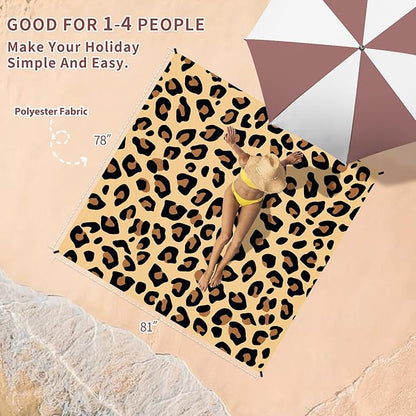 BYDOLL Beach Blanket Waterproof Sandproof 78''×81'' Suits1-4 Adults Compact Lightweight Oversized Sand-Free Blanket Large Picnic Mat for Beach Travel Camping Hiking