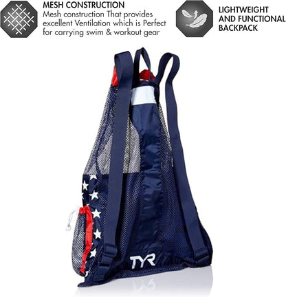 TYR Big Mesh Mummy Backpack, Red/Navy, Medium