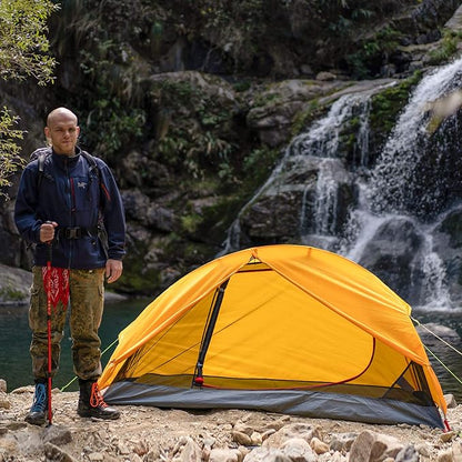 KAZOO Waterproof Backpacking Tent Ultralight 1/2 Person Lightweight Camping Tents 1/2 People Hiking Tents Aluminum Frame Double Layer