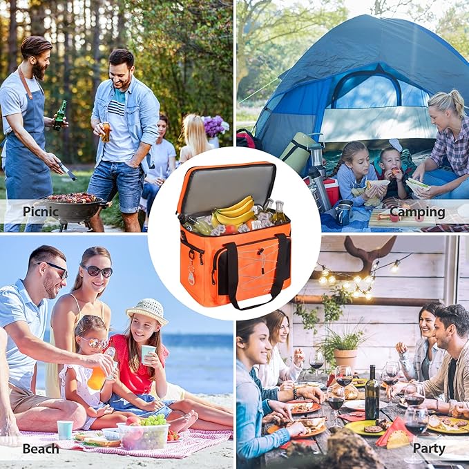 Maelstrom Soft Cooler Bag,Collapsible Soft Sided Cooler,24/30/60/75 Cans Beach Cooler,Ice Chest,Large Leakproof Camping Cooler,Portable Travel Cooler for Grocery Shopping,Camping,Road Trips