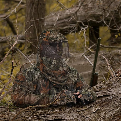 Mosquito Net Suit Camo Hunting Mesh Suit Bug Net Clothing with Hood Outdoor Protection No-See-Ums Garden Camping