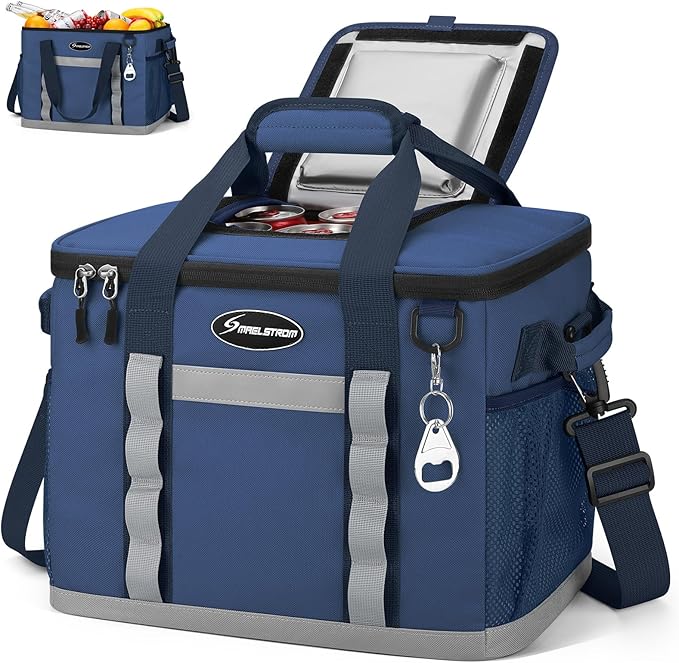 Maelstrom Soft Cooler Bag,Collapsible Soft Sided Cooler,24/30/60/75 Cans Beach Cooler,Ice Chest,Large Leakproof Camping Cooler,Portable Travel Cooler for Grocery Shopping,Camping,Road Trips