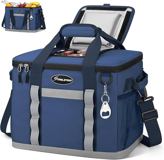 Maelstrom Soft Cooler Bag,Collapsible Soft Sided Cooler,24/30/60/75 Cans Beach Cooler,Ice Chest,Large Leakproof Camping Cooler,Portable Travel Cooler for Grocery Shopping,Camping,Road Trips