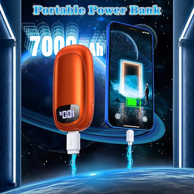 Hand Warmers Rechargeable - 2 Pack Electric Hand Warmers 14000mAh, 16 Hrs Warmth Dual-Sided Heating Max 131℉, Reusable Hand Warmers Pocket Heater for Raynauds, Hunting, Golf, Camping
