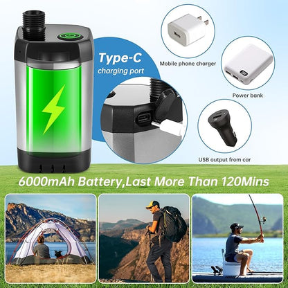 AlpsWolf Portable Shower for Camping, 6000mAh Rechargeable Camping Shower with Digital Power & Temperature Display, Portable Shower for Camping, Beach, Hiking, Outdoor Travelling, Pet Cleaning