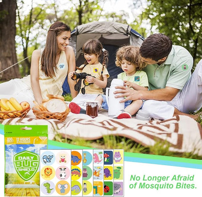 360 Pack Mosquito Repellent Patches Stickers for Kids Adult Outdoor Indoor Travel, Natural Plant Based Ingredients Mosquito Stickers for Outdoor Travel Camping Hiking