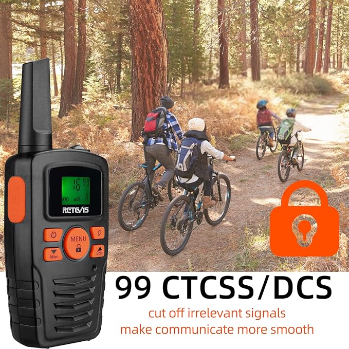 Retevis RA35 Walkie Talkie for Adults Kids, Long Range Walkie Talkies, Family 2 Way Radio 22 FRS Channels with LED Flashlight VOX LCD Display, for Women Kids Camping Hiking Cruise Ship(4 Pcs)