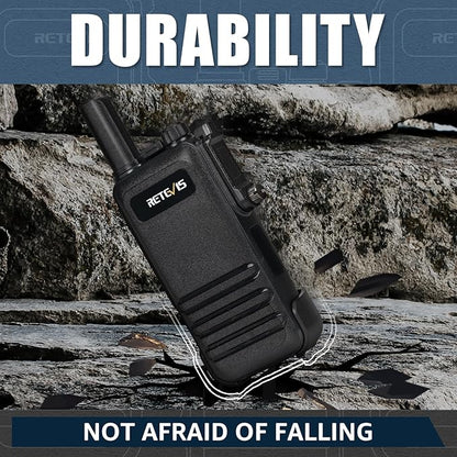 Retevis RB47 Waterproof Walkie Talkies, Portable FRS Two-Way Radios, Mini, VOX, Emergency Alarm, 2 Way Radio Long Range for Outdoors Camping (3 Pack)