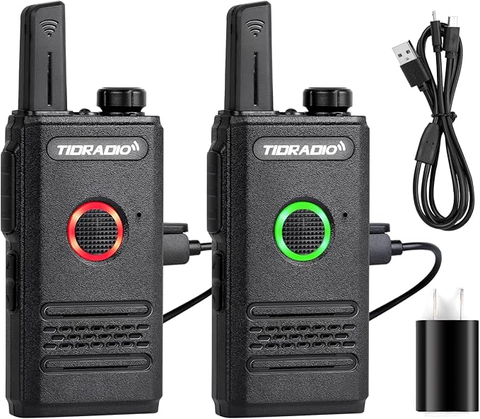 TIDRADIO TD-M6 Radios Walkie Talkies for Adults Two Way Radios Long Range, 22 Channels,Dual PTT for Manufacturing Restaurant Business Commercial Hunting Hiking 2 Pack