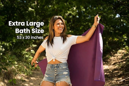 Travel Towel Fast Drying Lightweight - Microfiber Quick Dry For Beach Gym Swim Camping Towels Camp Sports Compact Backpacking Hiking Fast Drying 2 Pack Full Size For Body and Hand Purple