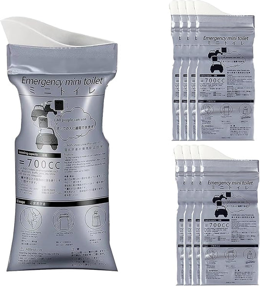 VAKS 8 Pack Disposable Urinal Bag, 700ML Emergency Urine Bag, Unisex Urinal Pee Bags, Female Urinal Vomit Bag for Travel Traffic Jam, Camping, Hiking, Kids Patient