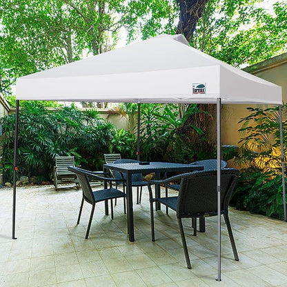 Eurmax USA NOMATTER ONE-Person Open&Close 10x10ft Pop Up Canopy Tent，Portable Shelter Canopy for Outdoor Events，Instant Canopies, Temporary Sunshade,Bonus 4 Sand Bags(White)
