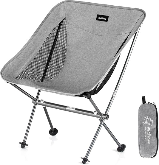 Naturehike YL05 Camping Chair, Ultralight Portable Camp Chair with Storage Bag, Compact Folding Beach Chair for Backpacking Hiking Fishing Picnic