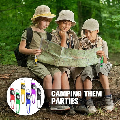 36 Pieces Compass Keychain Bulk Carabiner Belt Clips Adventure Explorer Party Favors Outdoors Camping Theme Birthday Party Favors School Map Project Prizes Toys for Kids