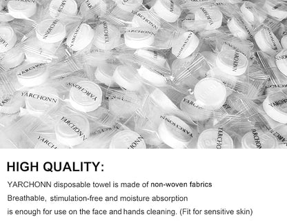 100pcs Compressed Face Towel Tablets, Hand Wipes Portable Compact Disposable Cotton Travel Towel Tissues Handy for Outdoor Hiking Camping Traveling, Home Wipes.
