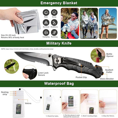 Gifts for Men Dad Him Husband Fathers Day - Survival Kit - Survival Gear and Equipment- Camping Accessories Cool Gadget Birthday Day Gifts for Men Husband Guy