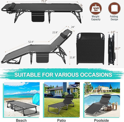 ABORON Folding Camping Cot for Adults, Heavy Duty 3-in-1 Bed for Guest Sleeping, Adjustable Double-Layer 1200D with Mattress & Carrying Bag for Home, Office, Vacation, Hospital Use