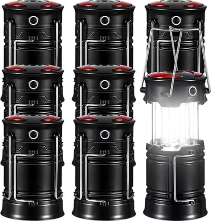 8 Pack Camping Lights and Lanterns Battery Powered Lanterns for Power Outages Lantern Flashlight Red Light and Magnet Base Collapsible Portable Waterproof Emergency Light for Hurricanes Outdoor Hiking