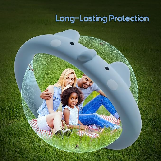 Mosquito Repellent Bracelets for Kids & Toddlers, Reusable Natural Bug Insect Repellent Bands, Waterproof DEET-Free Wristband for Outdoor Camping Traveling Essentials (Blue)