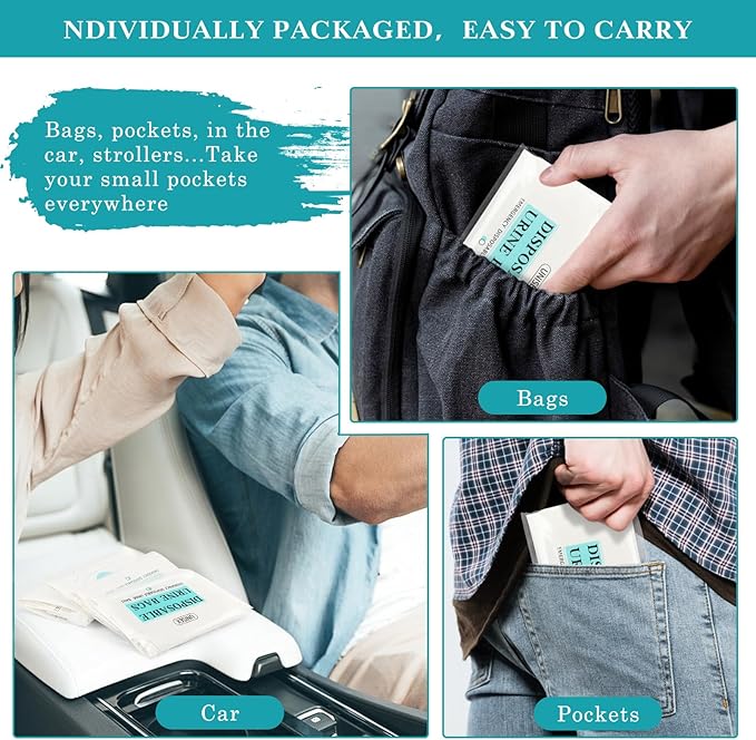 Disposable Urinal Bag, Emergency Disposable Urinal Bags, 750CC 10Pack Portable Camping Pee Bag, Vomit Bag, Unisex Urine Bag for Traffic Jams, Camping, Hiking, Pregnant, Patient, Kids