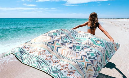 Beach Blanket Waterproof Sandproof Extra Large Beach Mat 79" X 83"/120"x108"for 1-8 Adults Quick Drying Durable Outdoor Picnic Mat for Beach Travel Camping Hiking