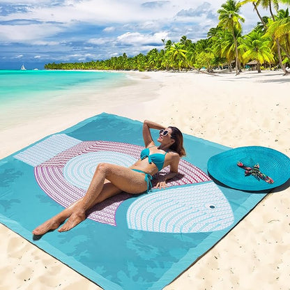 AISPARKY Beach Blanket Waterproof Sandproof Quick Drying Beach Mat Extra Large Outdoor Picnic Blanket for Travel Camping Hiking