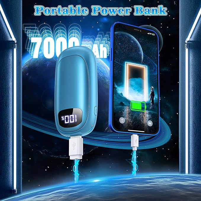Hand Warmers Rechargeable - 2 Pack Electric Hand Warmers 14000mAh, 16 Hrs Warmth Dual-Sided Heating Max 131℉, Reusable Hand Warmers Pocket Heater for Raynauds, Hunting, Golf, Camping