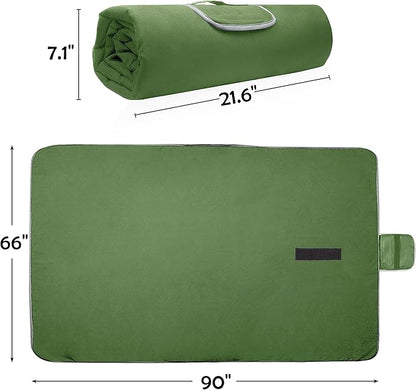 Tirrinia Outdoors Waterproof Throw Blanket, 66”x 90” Sherpa Fleece Stadium Windproof Mat for Boat, Traveling, Camping, Hiking, Football - Machine Washable