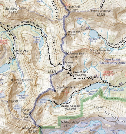 Indian Peaks - James Peak Wilderness - Colorado Topographic Hiking Map (2021)